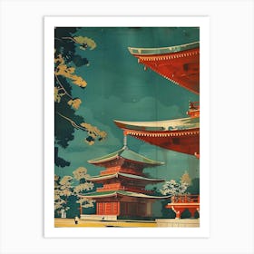 Todai Ji Temple Mid Century Modern 1 Art Print
