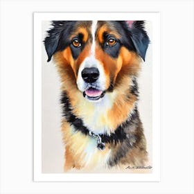 Beauceron Watercolour Dog Art Print