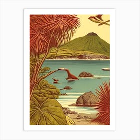 Galapagos Islands Ecuador Vintage Sketch Tropical Destination Art Print