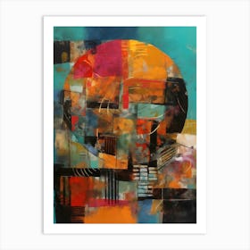 Earth, Abstract Collage In Pantone Monoprint Splashed Colors Art Print