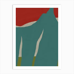 Mountain In The Red Sky Art Print