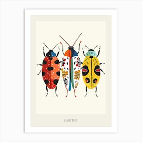 Colourful Insect Illustration Ladybug 7 Poster Art Print