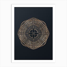 Abstract Geometric Gold Glyph on Dark Teal n.0195 Art Print