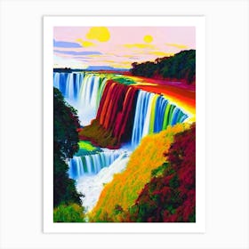 Iguazú Falls National Park Brazil Abstract Colourful Art Print