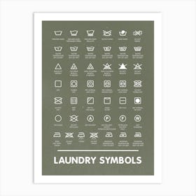 Laundry Symbols Art For Trendy Households Art Print