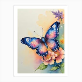 Butterfly On A Flower Art Art Print