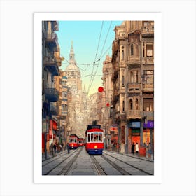 Istikal Avenue Pixel Art 8 Art Print