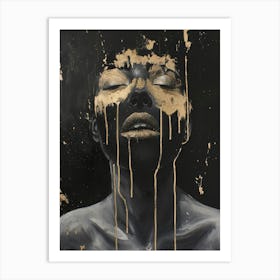 Gold And Black 17 Art Print