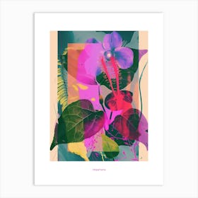 Impatiens 3 Neon Flower Collage Poster Art Print