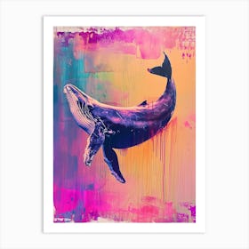 Polaroid Inspired Whales 1 Art Print