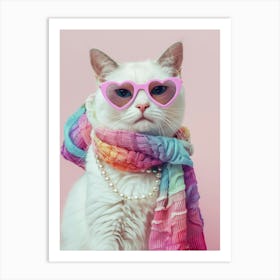 Cat In Sunglasses 17 Art Print