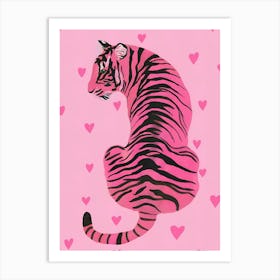 Tiger With Hearts Art Print