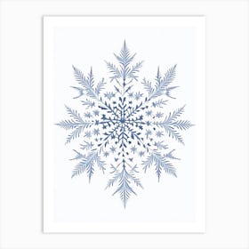 Winter Snowflake Pattern, Snowflakes, Pencil Illustration 4 Art Print