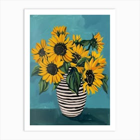 Sunflowers In A Vase 23 Art Print