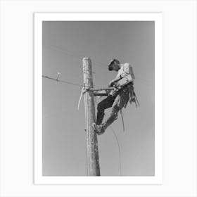 Untitled Photo, Possibly Related To Lineman On Telephone Pole At The Casa Grande Valley Farms, Pinal County, Art Print