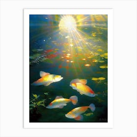 Kin Matsuba Koi Fish Monet Style Classic Painting Art Print
