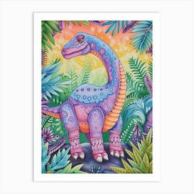 Rainbow Edmontosaurus Dinosaur 1 Art Print