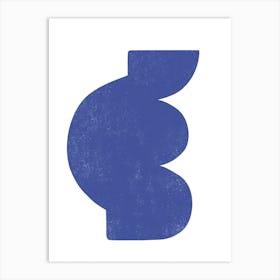 Abstract Blockprint Blue Art Print