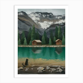 Cabin By The Lake Art Print