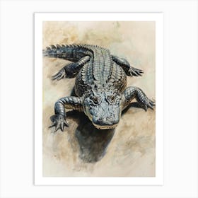 Alligator Pastel Watercolour 3 Poster