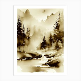 Zen Landscape Painting Art Print