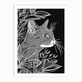 Colorpoint Shorthair Cat Minimalist Illustration 4 Art Print