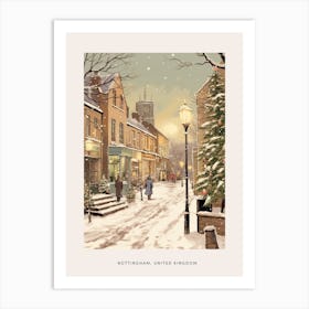 Vintage Winter Poster Nottingham United Kingdom 3 Art Print