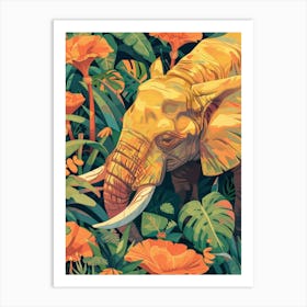 Elephant In The Jungle 4 Art Print