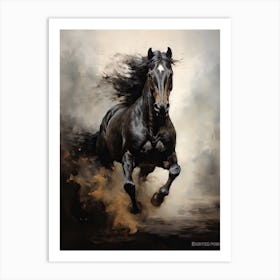 Horse Running Oil Painting Style 3 Art Print