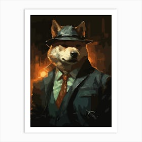 Gangster Dog Akita 3 Art Print