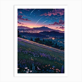 Night Sky Anime aesthetic 44 Art Print