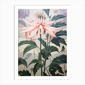 Flower Illustration Bee Balm 3 Art Print