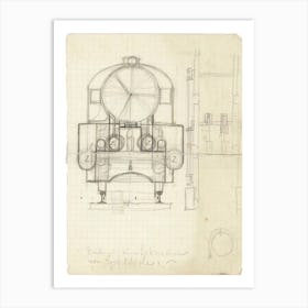 Locomotive From The Front (Child's Drawing), Egon Schiele Art Print
