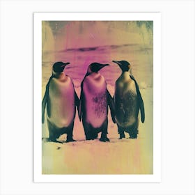 Polaroid Inspired Penguins 2 Art Print