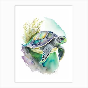Nesting Sea Turtle, Sea Turtle Watercolour 1 Art Print