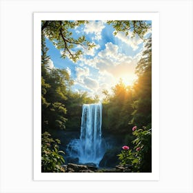 Waterfall In The Forest 3 Art Print