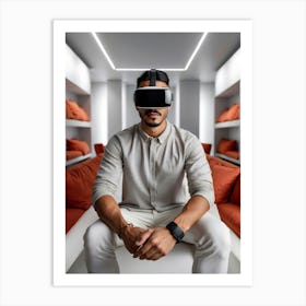 Man In Vr Headset 2 Art Print