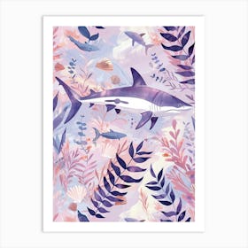 Purple Bamboo Shark Illustration 2 Art Print