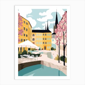 Uppsala, Sweden, Flat Pastels Tones Illustration 2 Art Print