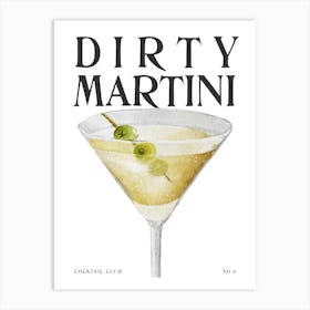 Watercolour Dirty Martini Art Print