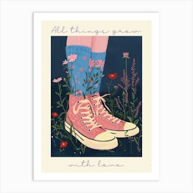 All Things Grow With Love Spring Flowers And Sneakers 1 Art Print