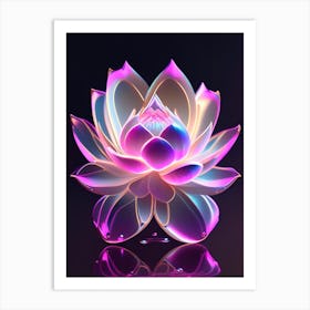 Pink Lotus Holographic 1 Art Print