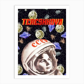 First woman astronaut — Soviet space art [Sovietwave] Art Print