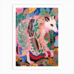 Maximalist Animal Painting Opossum 3 Art Print