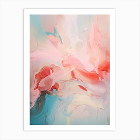 Pink And Teal, Abstract Raw Painting 2 Art Print