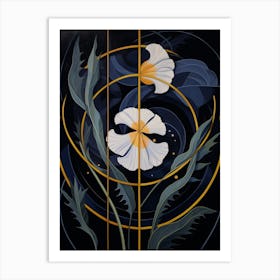 Iris 5 Hilma Af Klint Inspired Flower Illustration Art Print