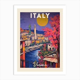 Verona Italy 1 Fauvist Painting Travel Poster Art Print