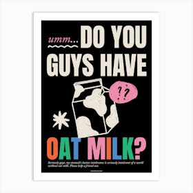 Oat Milk Art Print Colorful Art Print