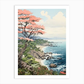 Aogashima Island In Tokyo, Ukiyo E Drawing 4 Art Print