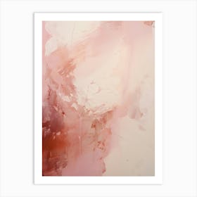Pink And White, Abstract Raw Painting 3 Art Print